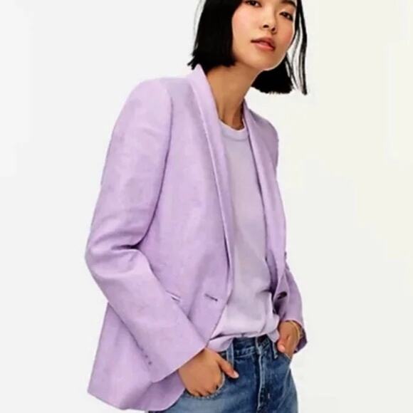 J. Crew Parke Blazer Linen Blend Lined One Button in Orchid Women’s Size 2 - Picture 1 of 11